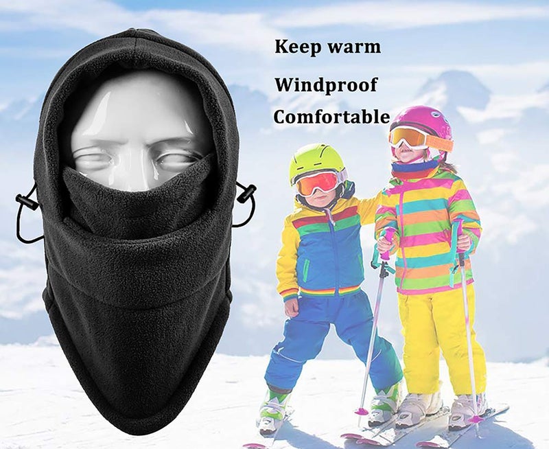 YQXCC Kids Winter Hats Balaclava Ski Mask Windproof Warm Adjustable with Fleece Lining Hat for Boys Girls Dark Gray - Image 5